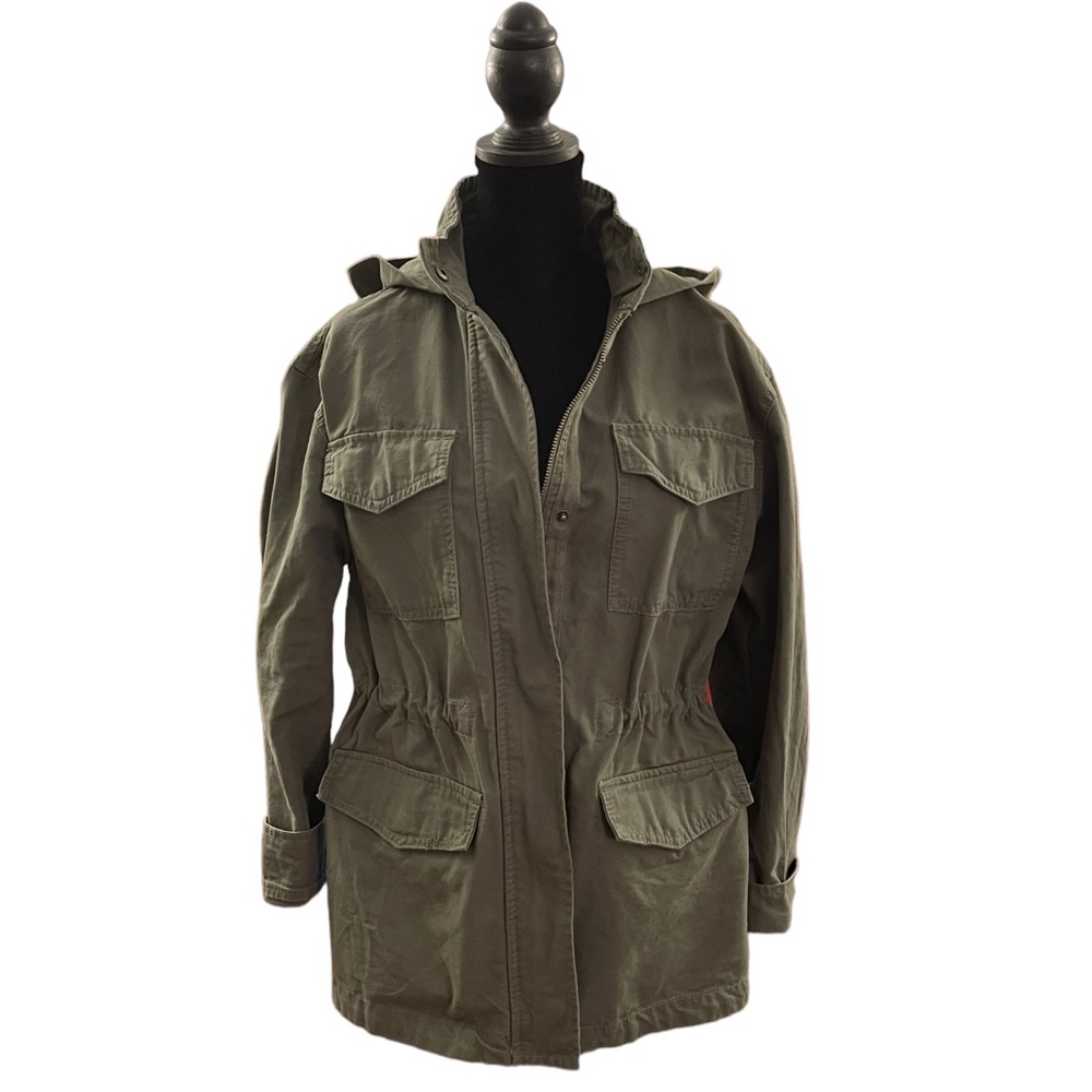 Universal Thread Dark Olive Green Military Hooded Anorak Jacket NWT Small